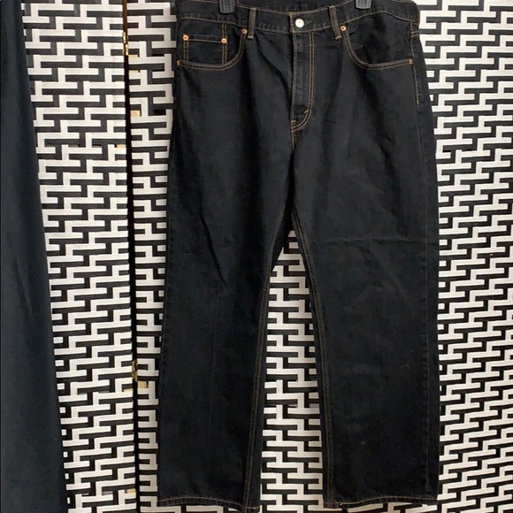 black jeans with gold stitching